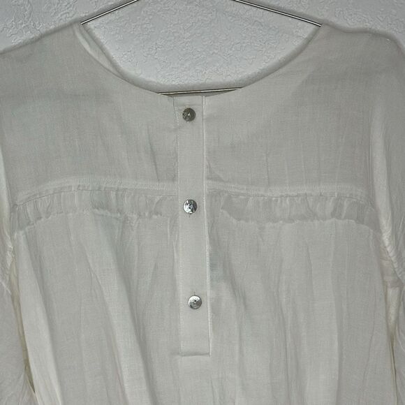 NWT Just Be Queen Thea Hoodie Top Linen Oyster White Small - Picture 4 of 14